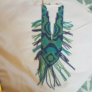 Blue fashion necklace.